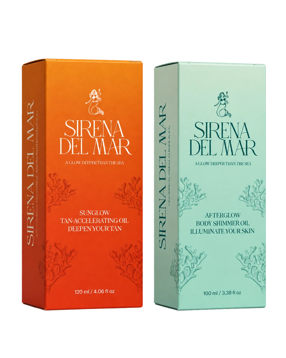 Sunglow shimmering tanning oil packaging